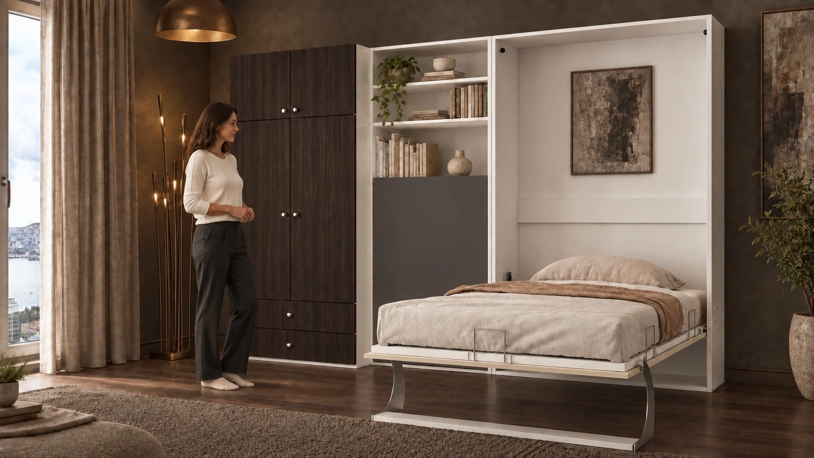 Vertical wall bed — Helyum · open