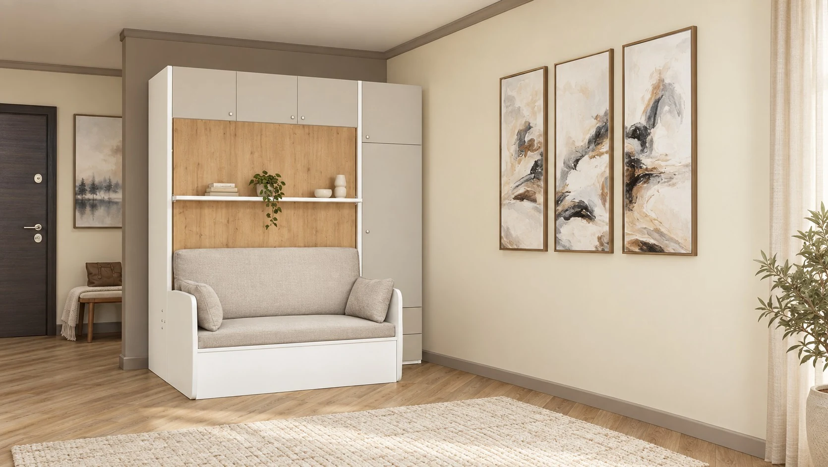 Vertical wall bed with sofa — Kripton